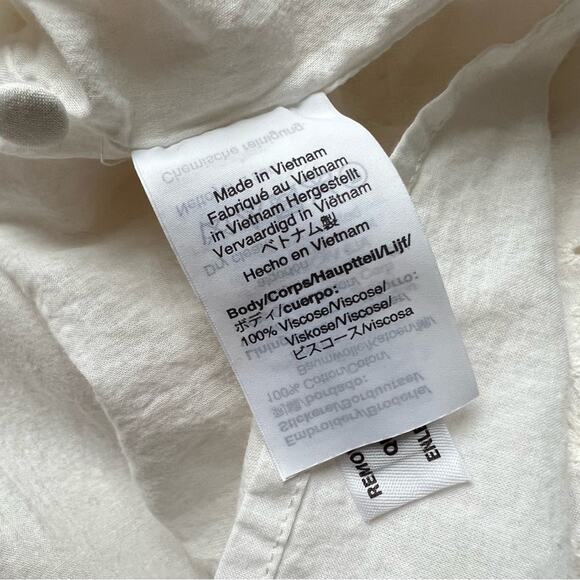 Madewell Eyelet Tassel-Tie White Short Sleeve Mini Dress Women’s Size 12 - Picture 8 of 10